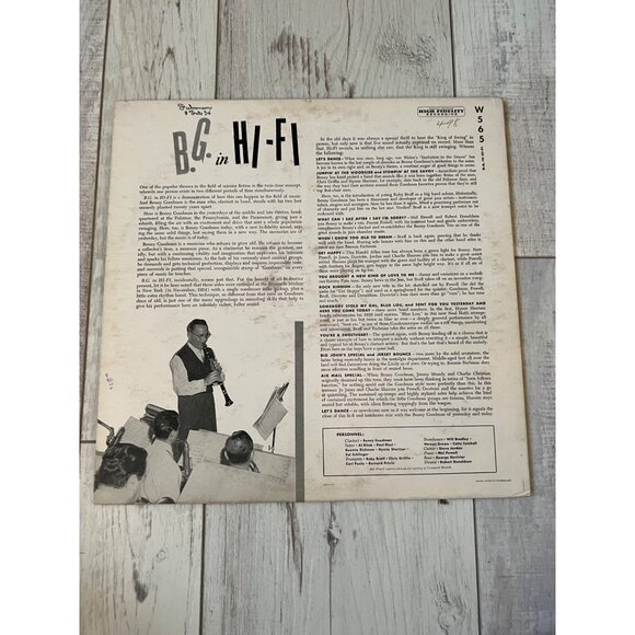 B.G. In Hi-Fi Vinyl Record By Benny Goodman & His Orchestra W-565 Vintage Album - Picture 5 of 5